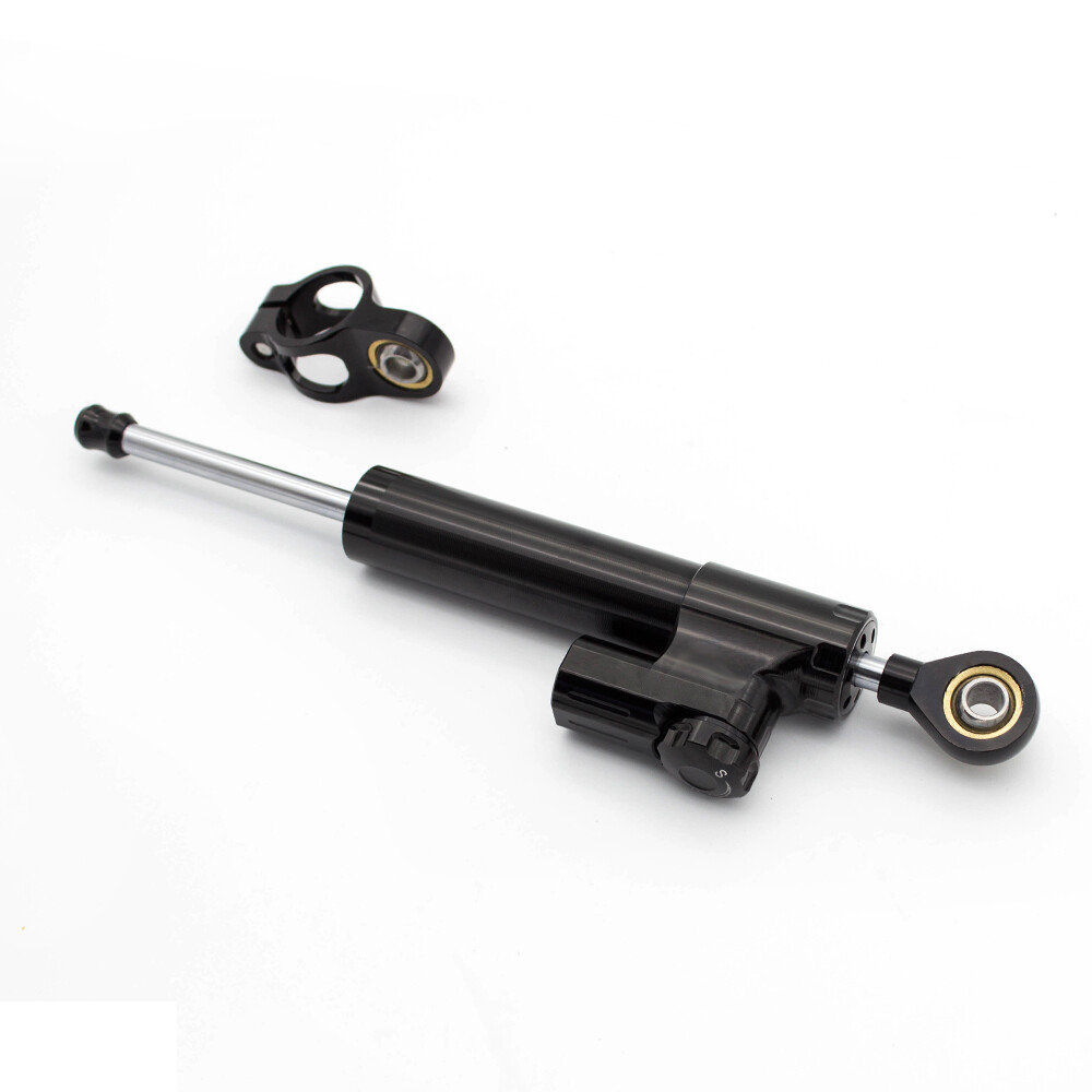 Universal CNC Steering Damper Stabilizer Linear Reversed Shock Absorber Black