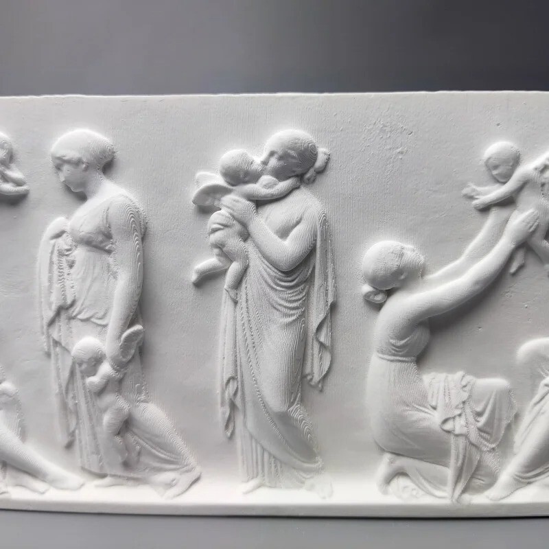 Handcrafted Ancient Greek Relief Panel Sculpture, Classic Roman Statue Decor