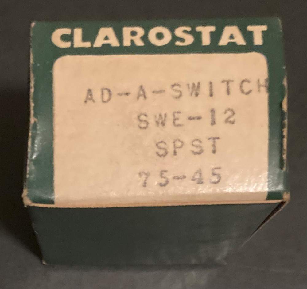 Clarostat AD-A-Switch SWE-12 With Original Box