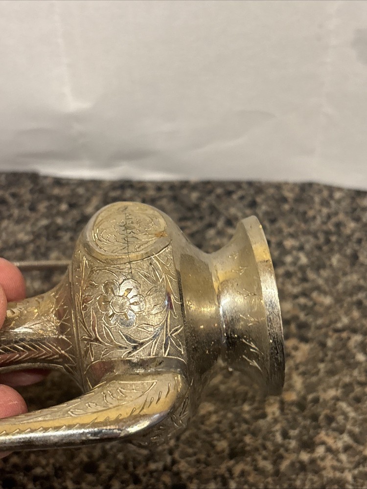 Vintage Solid Brass Mini Teapot; India; 5.5"