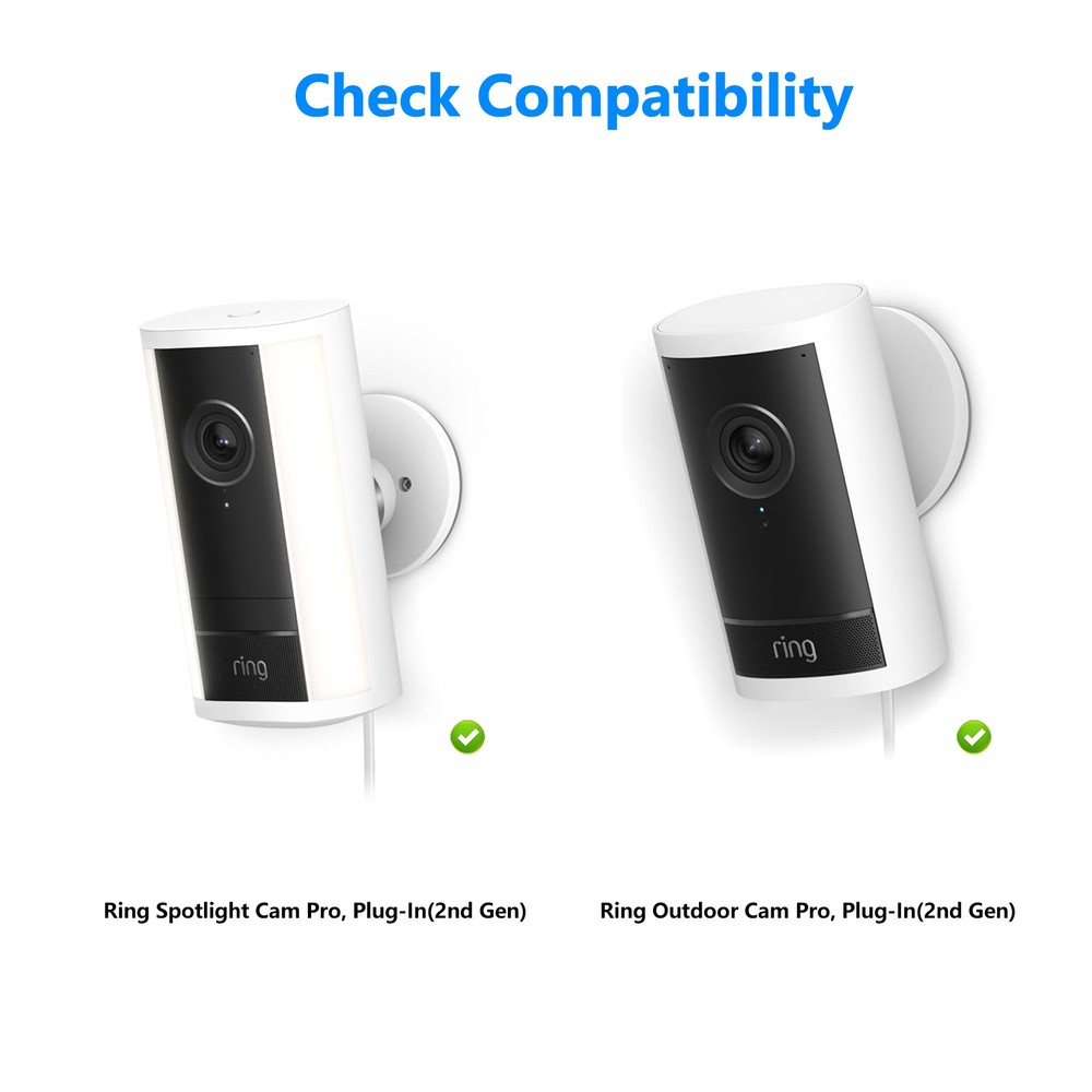Wall Mount Bracket for Ring Spotlight/Outdoor Cam Pro, Plug-ln(2nd Gen),2Pack