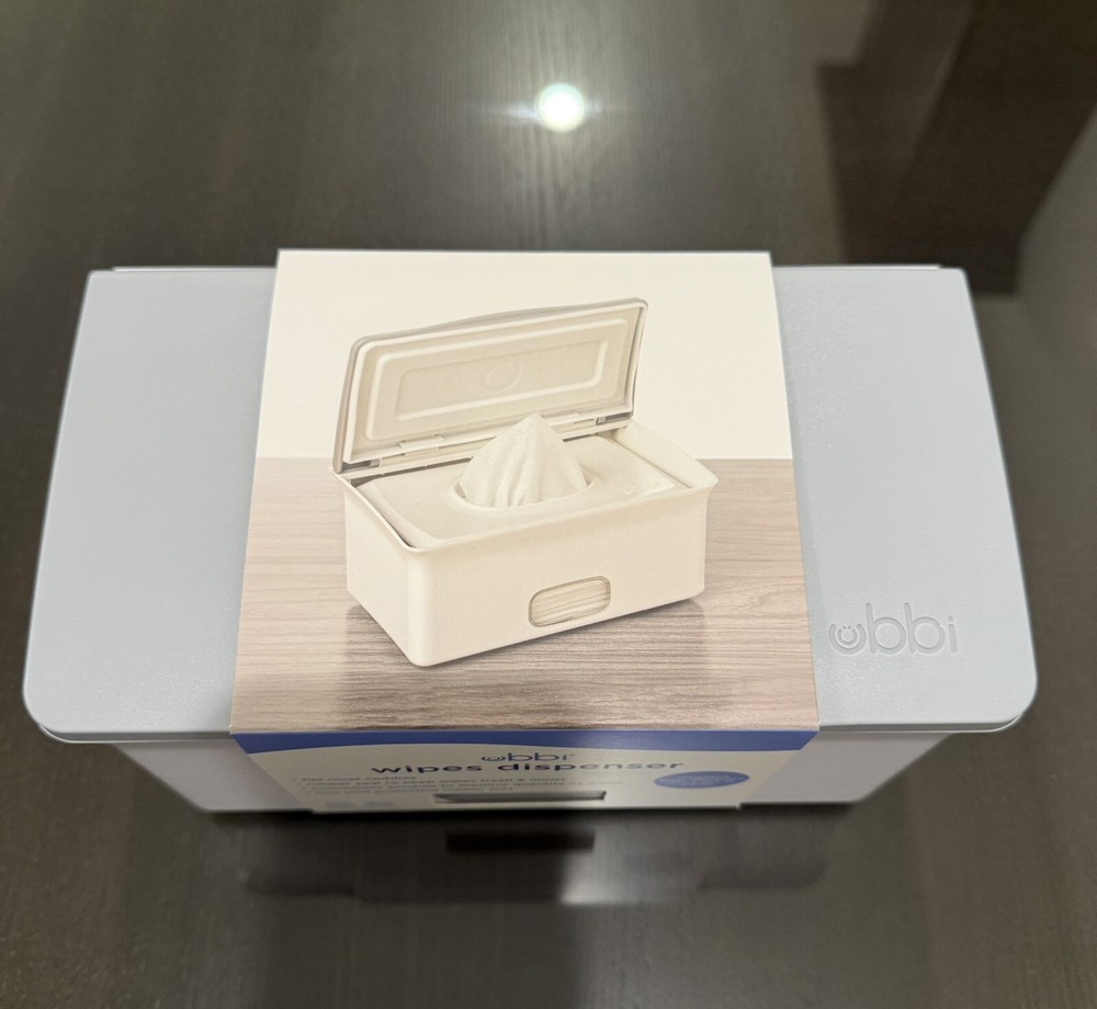 NEW Ubbi gray & white wipe dispenser