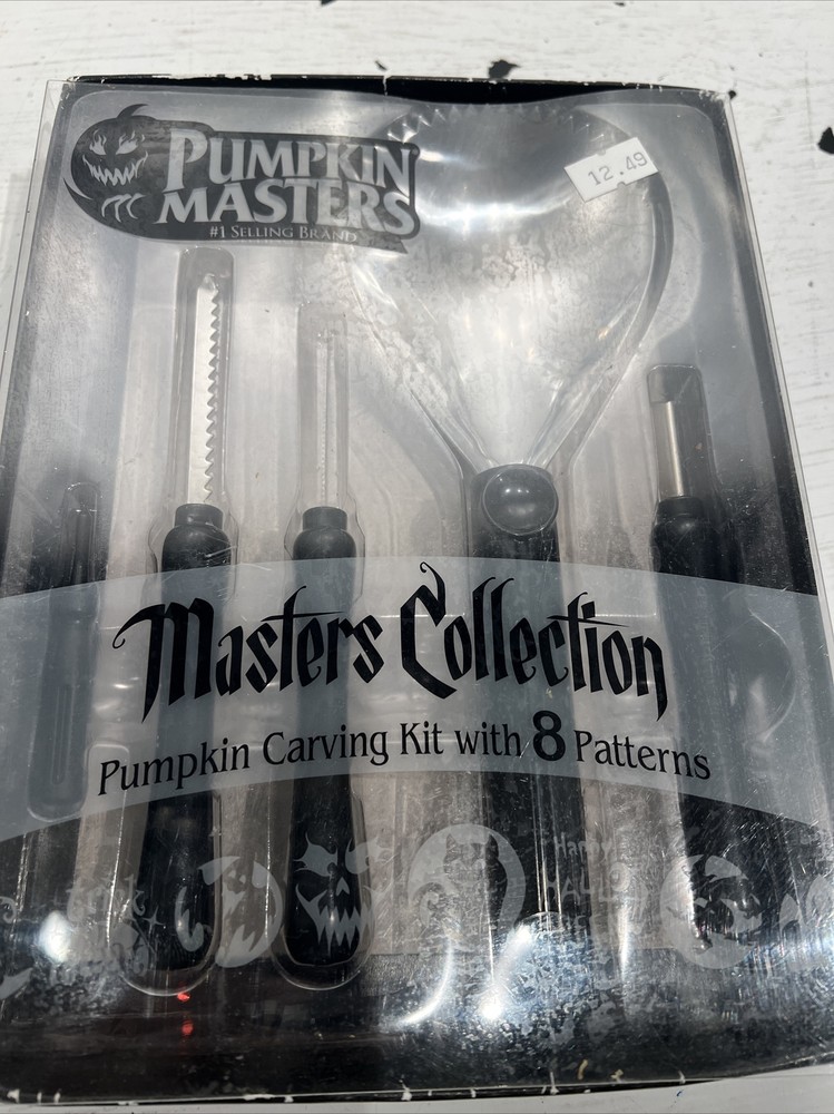Pumpkin Carving Kit Set 5 Tools 8 Patterns Stainless