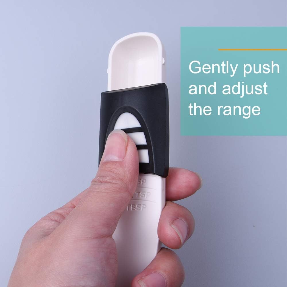 Adjustable Measuring Spoon White, Creative Double End Adjustable Scale,