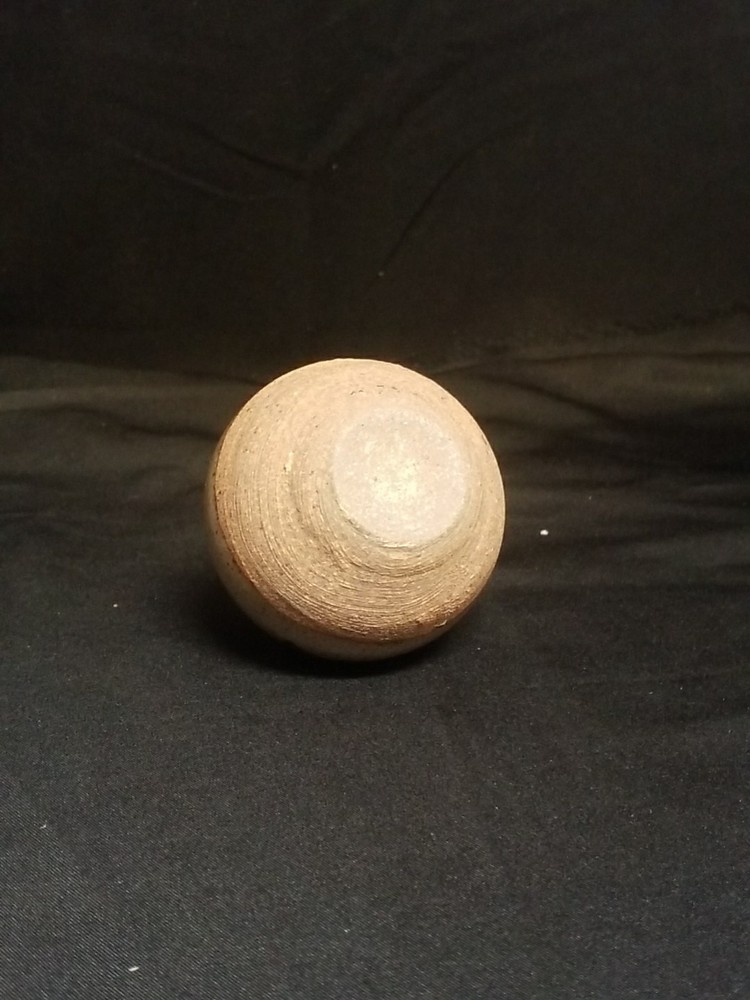 Small Ceramic Bottle w/Cork, Half Glazed, Flower Design, Green/Gray