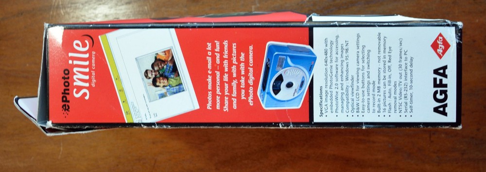 AGFA Smile Camera, open box, no batteries, excellent