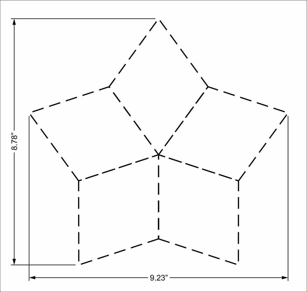 Diamond Template 3" Side- Clear 1/8" 72 Degree