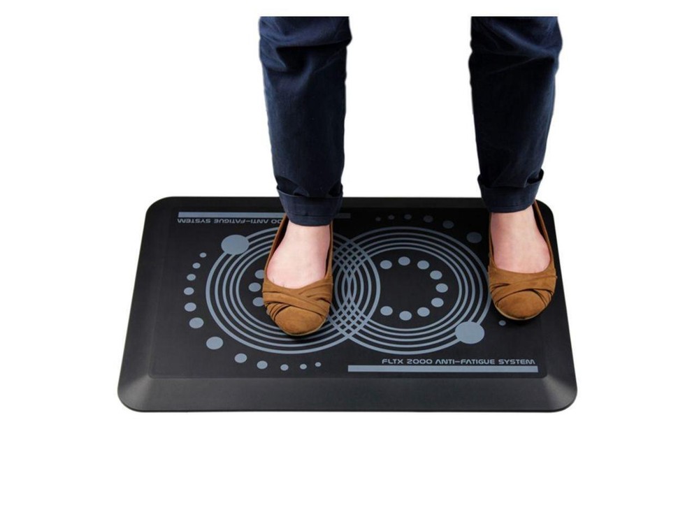 Floortex AFS-TEX 2000 Anti-Fatigue Mat Rectangle 16"x24", Midnight Black