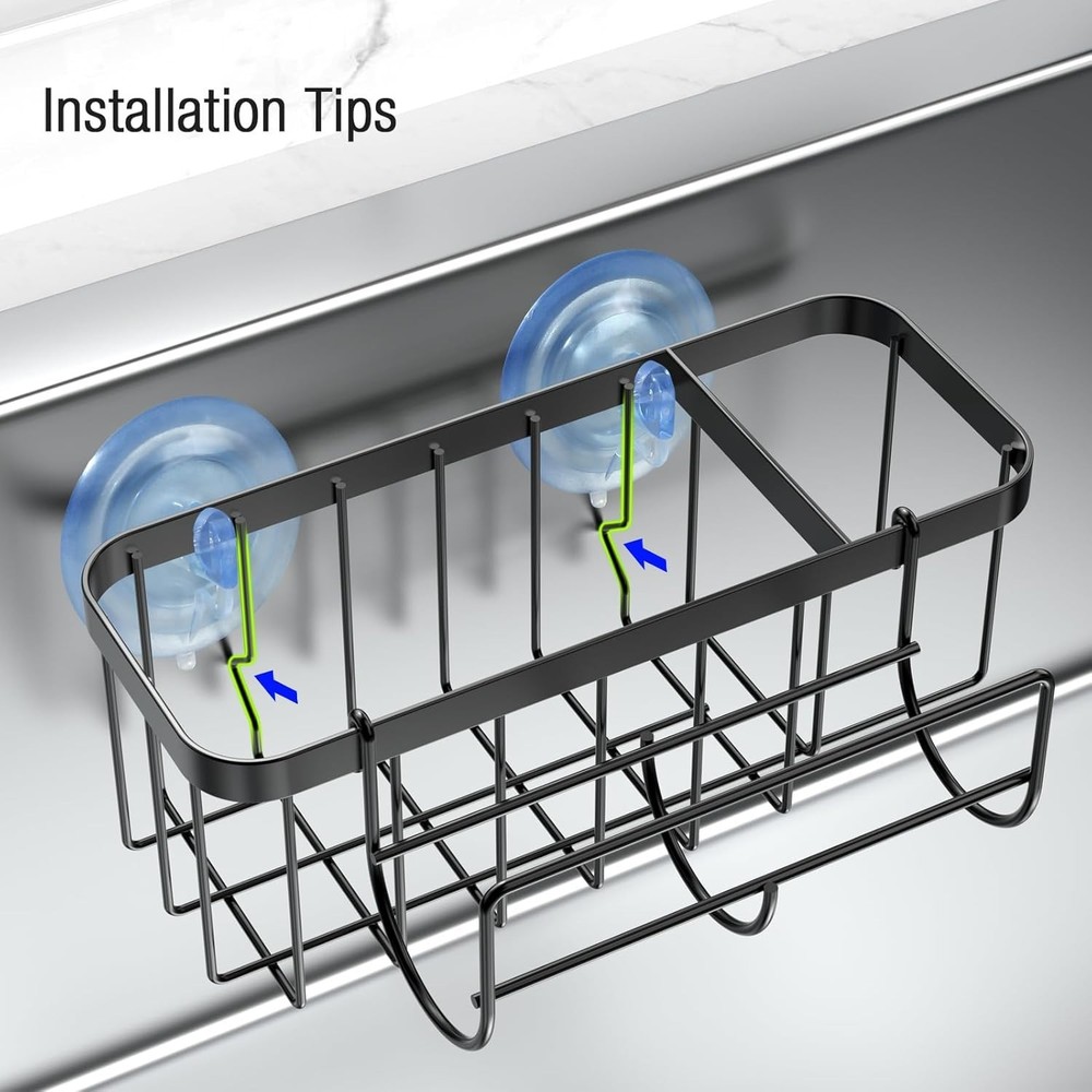 Organizador Esponja Cocina Bano Adhesivo Con Ventosa Extra 7.09"L x 4.33"W x 2.7