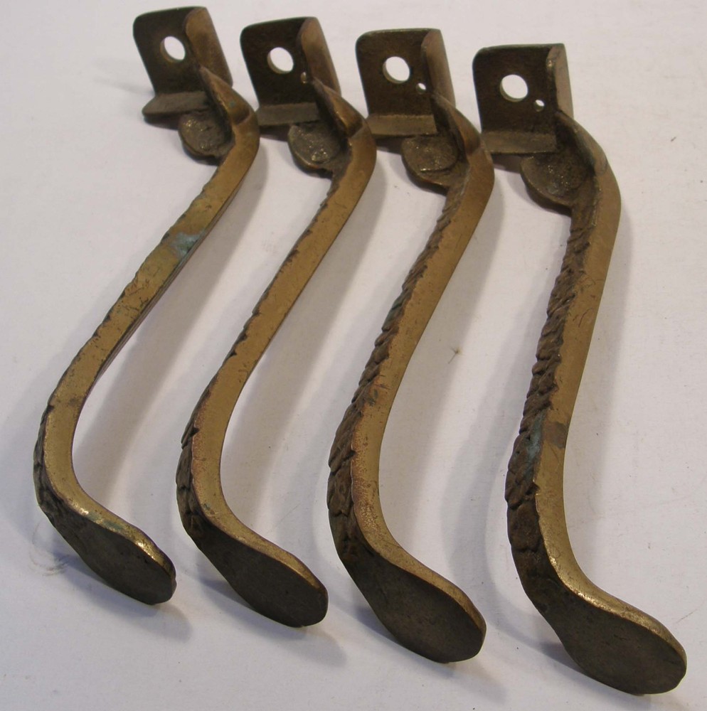 SET 4 VINTAGE CAST SOLID BRASS 8.5" CABRIOLE LEGS FOR FOOTSTOOL