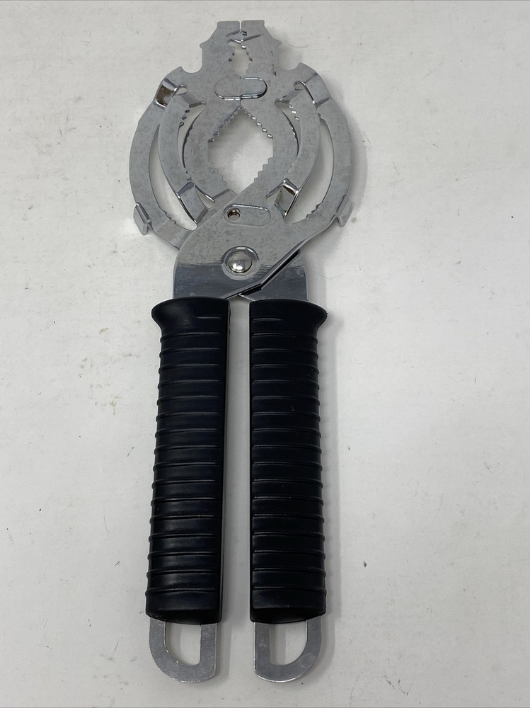 Jar Bottle Opener Stainless Universal Fit Black Handle