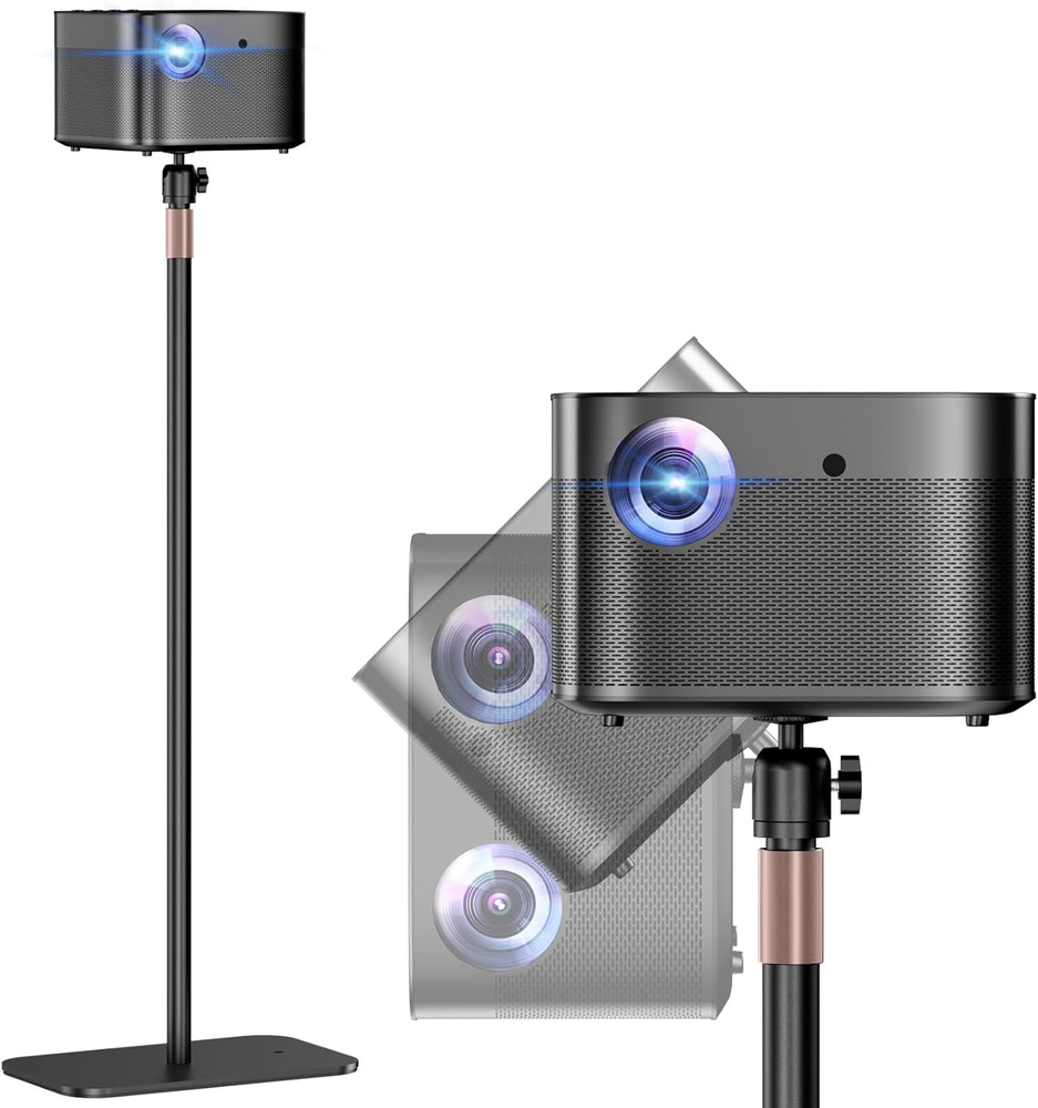 Universal Projector Stand – Height Adjustable Floor Stand with 360° Rotating Bal