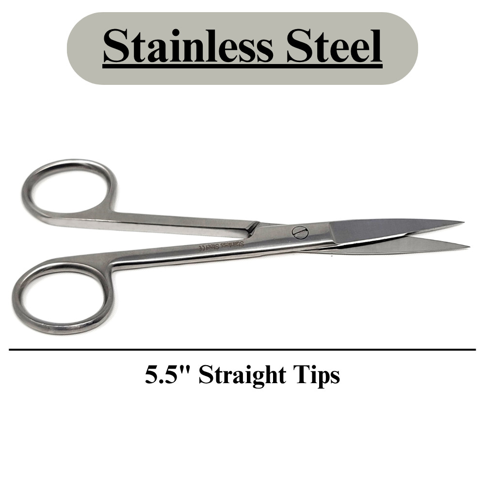 3 Pcs Operating Scissors 5.5" Straight Sharp/Sharp+Sharp/Blunt+Blunt/Blunt Ends