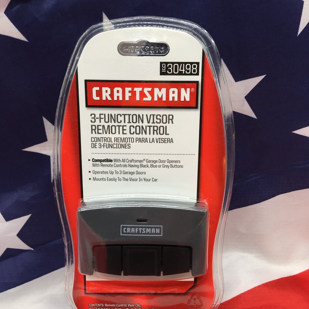 NEW Craftsman 3-Function Visor Remote Control Garage Door Opener 930498