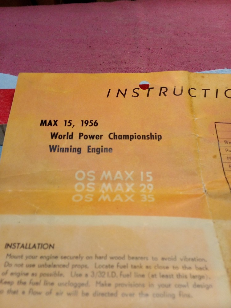 O.S. Max 35 Airplane Engine With Box & Instructions