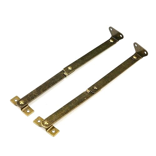 2 Pcs Lid Support Hinge Folding Lid Support Hinges 180 Degree Rotatable Bronze