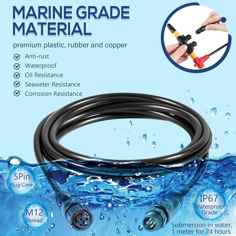NMEA 2000 Dual Device Starter Kit Backbone Cables Drop Cables Dual Tee Connector