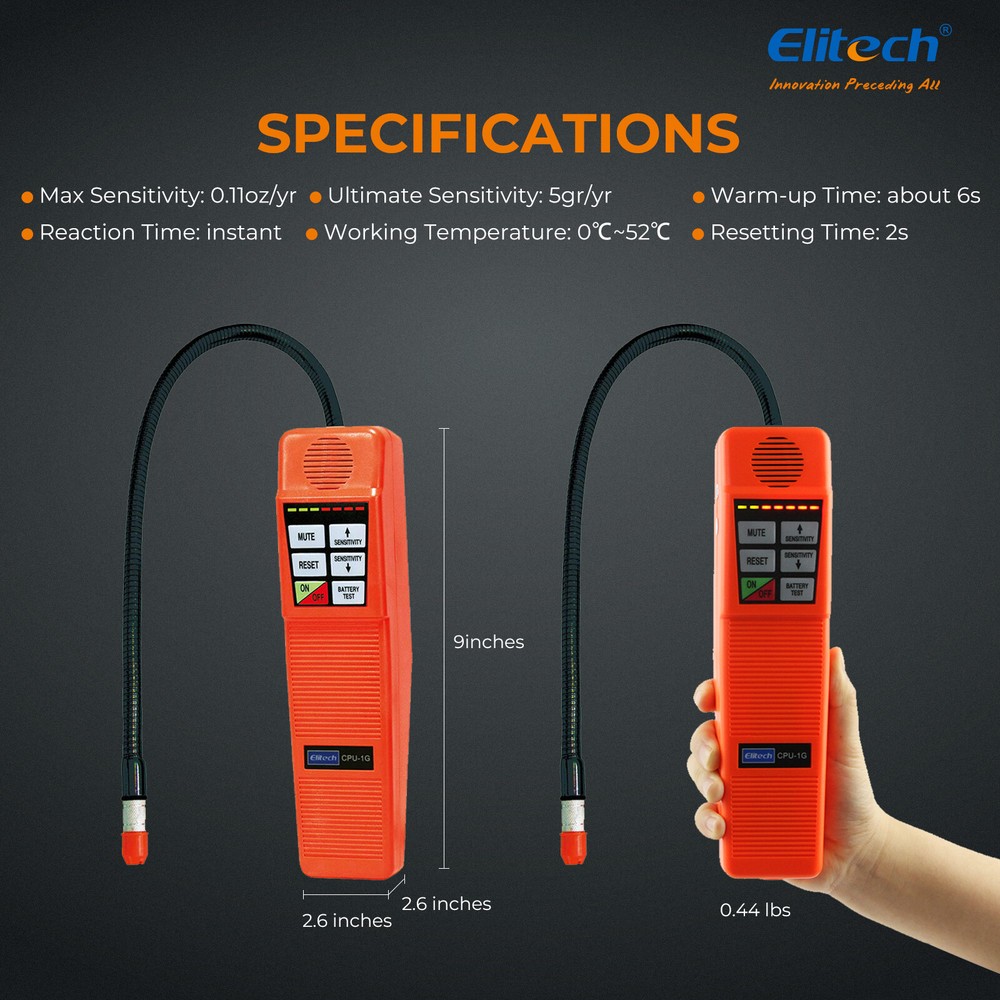 Elitech CPU-1G Corana Halogen Refrigerant Leak Detector HVAC Freon Tester