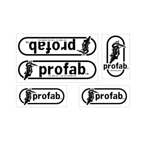 ProFab - decal set - Solid Black on clear - Old school bmx