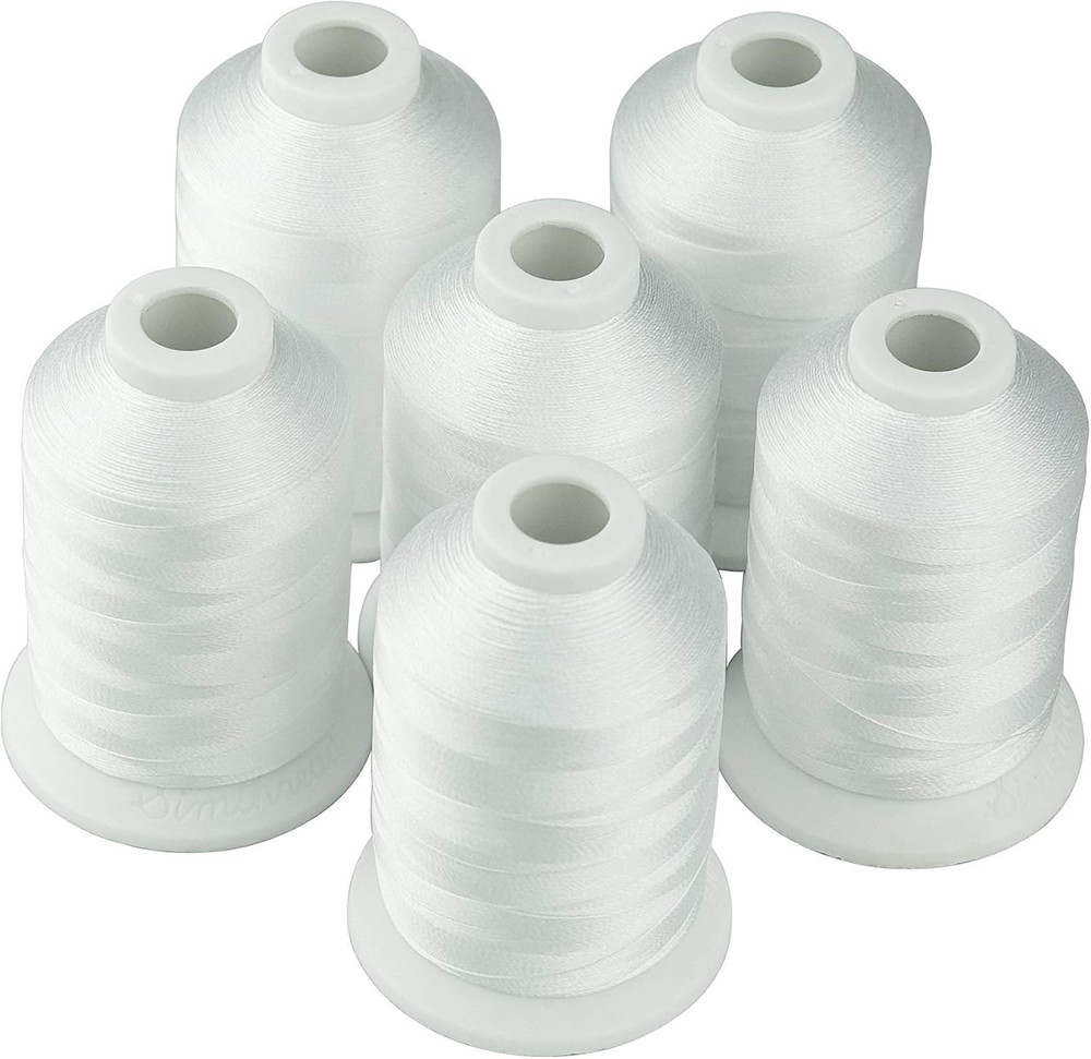 Brother 63 Color Embroidery Thread Bundle + 6 White Sewing Threads Set