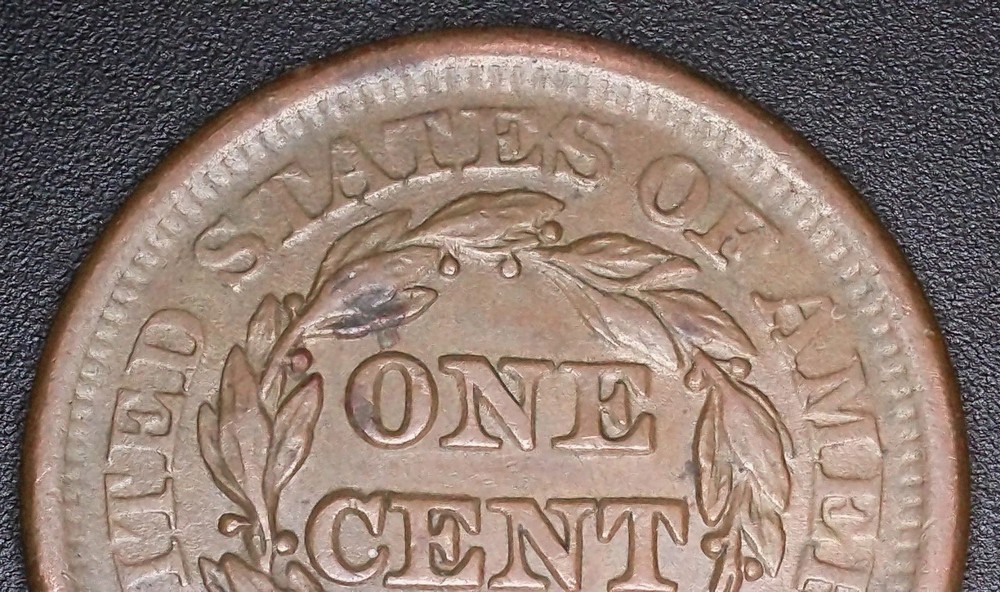 1851 Choice AU Large Cent Chocolate Brown