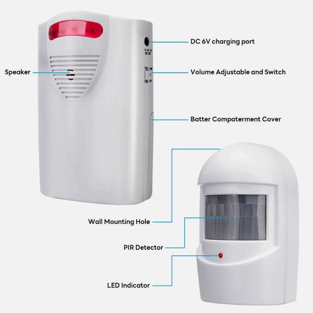 Wireless Driveway Alarm Infrared Motion Sensor Home Garage Alert Security System