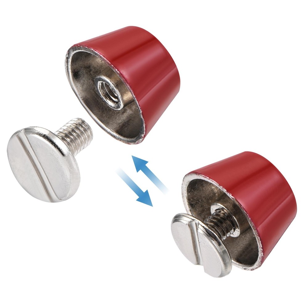 12x7mm Rivet Studs Screw Back Flat Cable Feet Stud Red Tip 10pcs