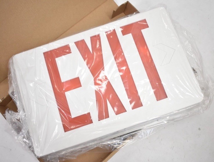 Sunco Lighting LED Exit Signs w Emergency Lights Double Sided 6 Pack EX-RED E11