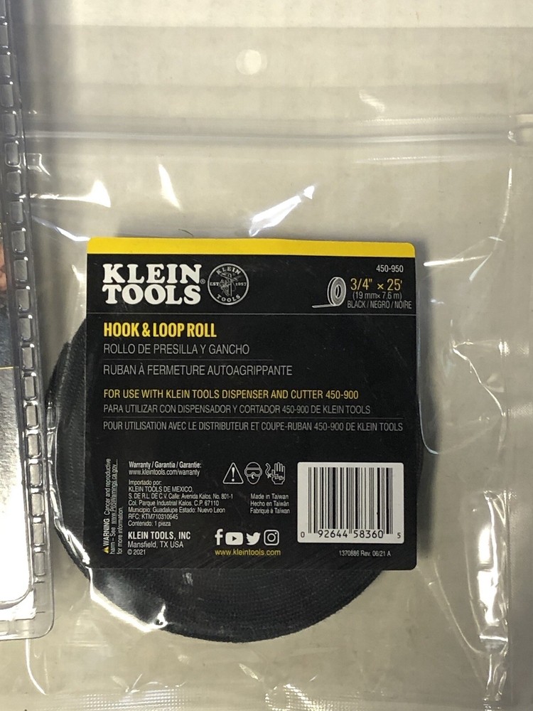 Klein tool dispenser 450-900/Hook & Loop Roll