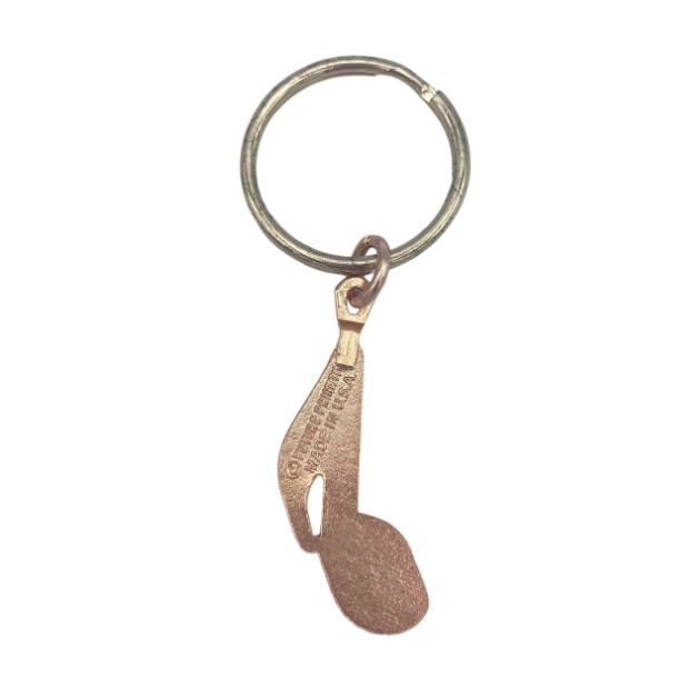 Keychain, Eighth Note, Black with Blue Shadow