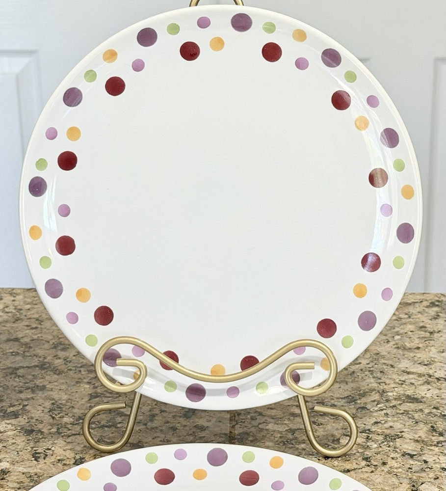 Pampered Chef Simple Additions Dots 16pc Dinnerware Set Service 4 UNUSED