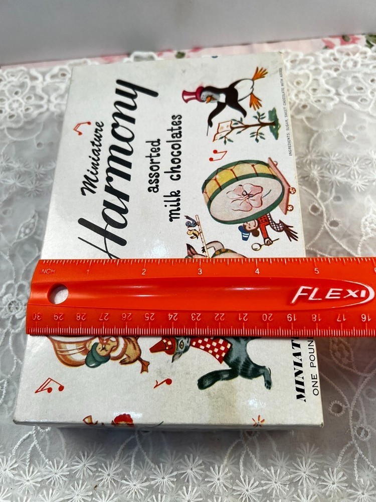 Vintage Candy Box Harmony Miniature Assorted Chocolates Approx 5" x 8" x 2"