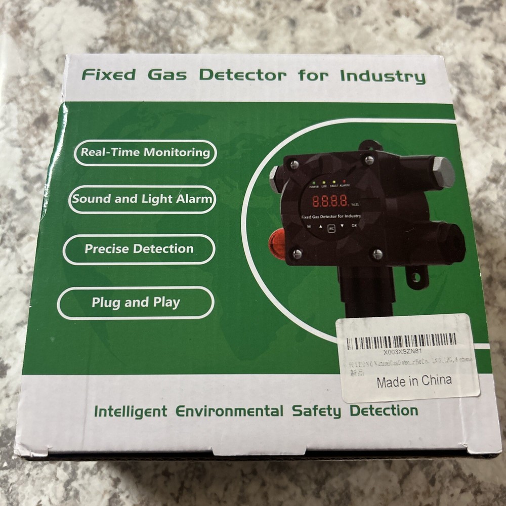 Haokesite Fixed Gas Detector for LNG, LPG, METHANE Plug-In Audible & Visual Alm