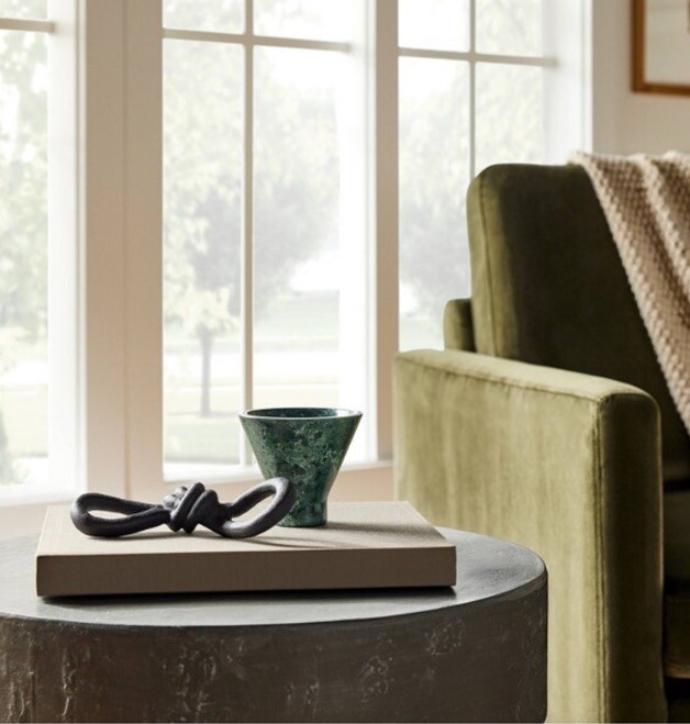Threshold-Studio McGee Green Marble Decorative Bowl Table Decor Brand New!