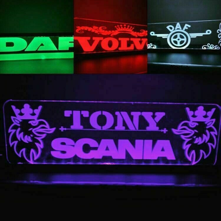 Name Plates Truck Lorry Interior Engraved App,USB and Remote Control