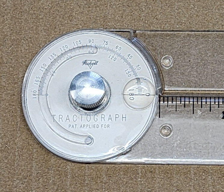 Vintage Pickett & Eckel Tractograph Adjustable Precision Angle Protractor