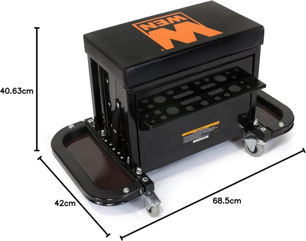 350-Pound Capacity Garage Glider Rolling Tool Chest Seat