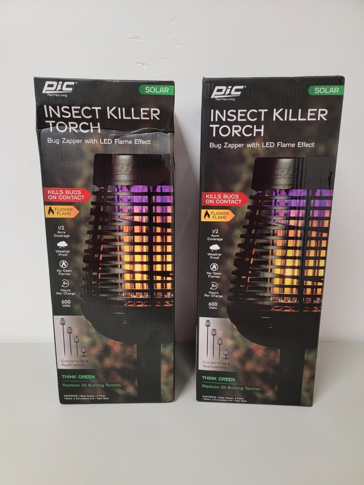 Hodo2GO PIC Adjustable Solar Bug Zapper Insect Killer Flickering LED Flame Torch