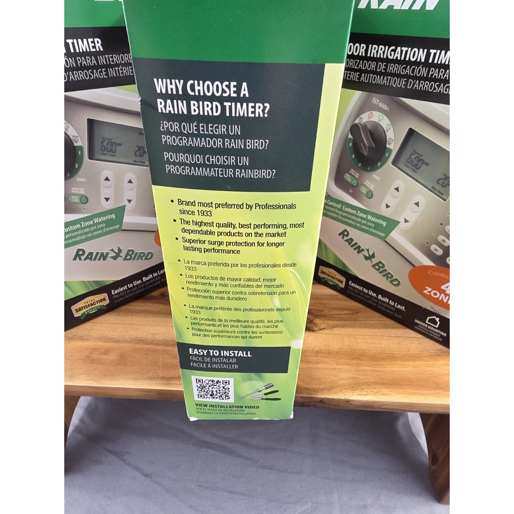3 Pack! RainBird Controller SST400in Indoor Irrigation Timer 4-Zone, Brand New