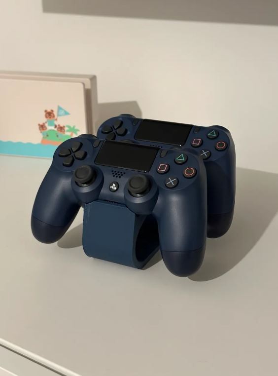 3D Printed Dual PS4 Controller Stand – Compact & Durable Gamepad Holder