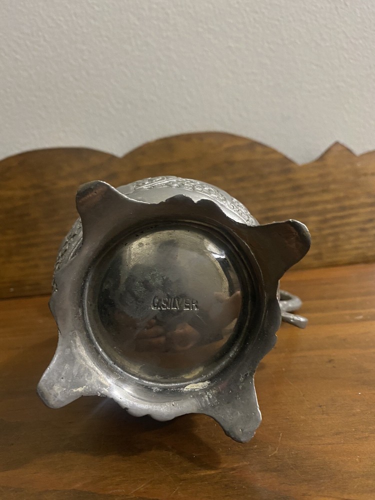 Antique German silver creamer 5.5" Tall