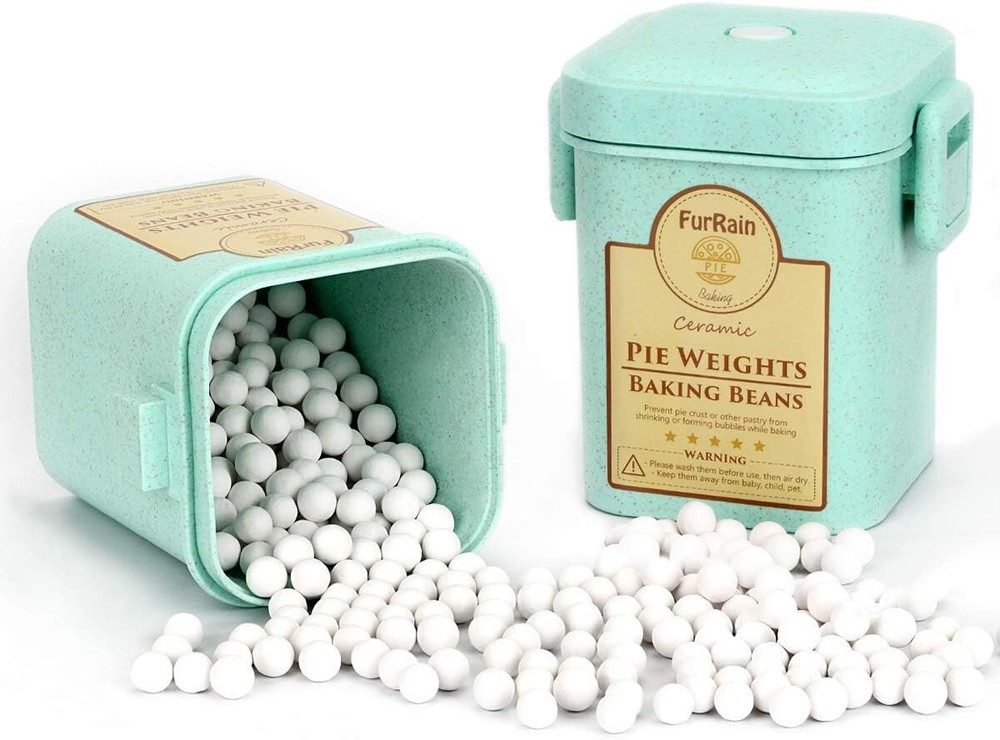 Reusable Ceramic Pie Weights - Essential 10mm Baking Beans in Straw Container