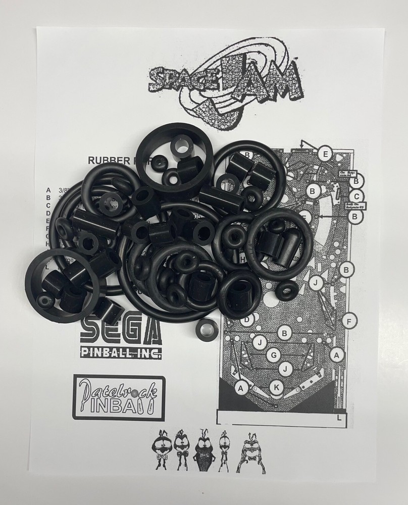 1996 Sega Space Jam Pinball Machine Rubber Ring Kit