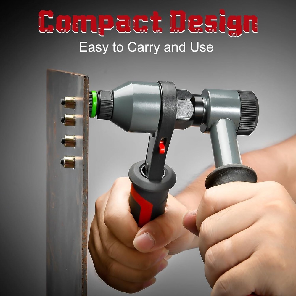 Rivet Nut Tool Kit, Nutsert Gun Kit, Upgraded Rivnut Tool 100 Pcs Rivnuts