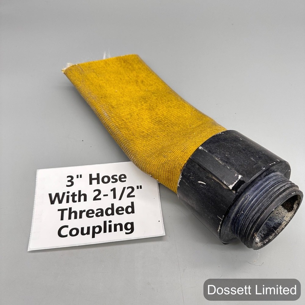 3" Fire Hose 2-1/2" Threaded Coupling BPFD Marked Fitting Used Industrial