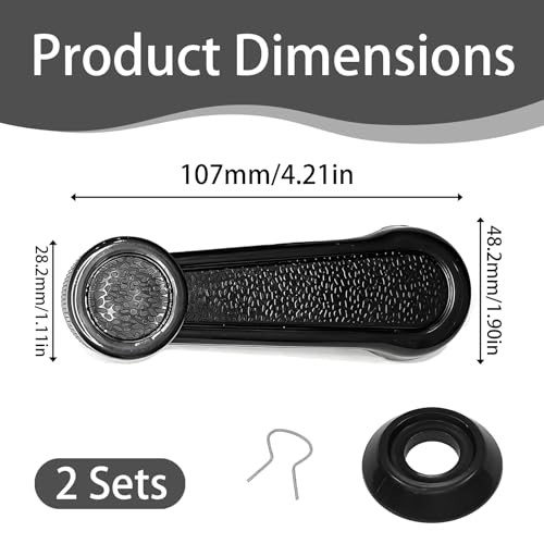 2 Pack Window Crank, Window Crank Handle Replacement, Interior Window Crank