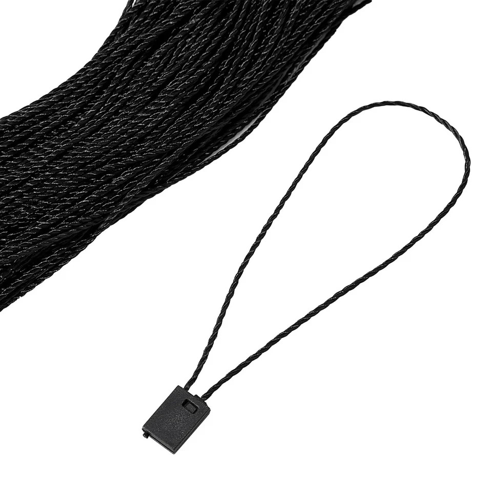 7" Black Hang Tag String Snap Lock Pin Loop Fastener for Craft Making, 1000Pcs