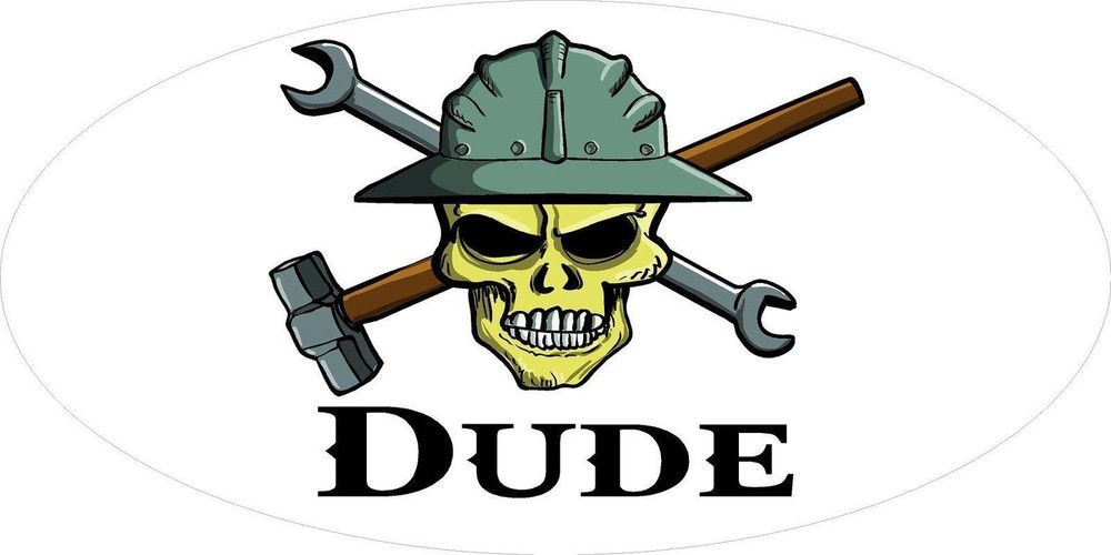 DUDE SKULL HELMET STICKER