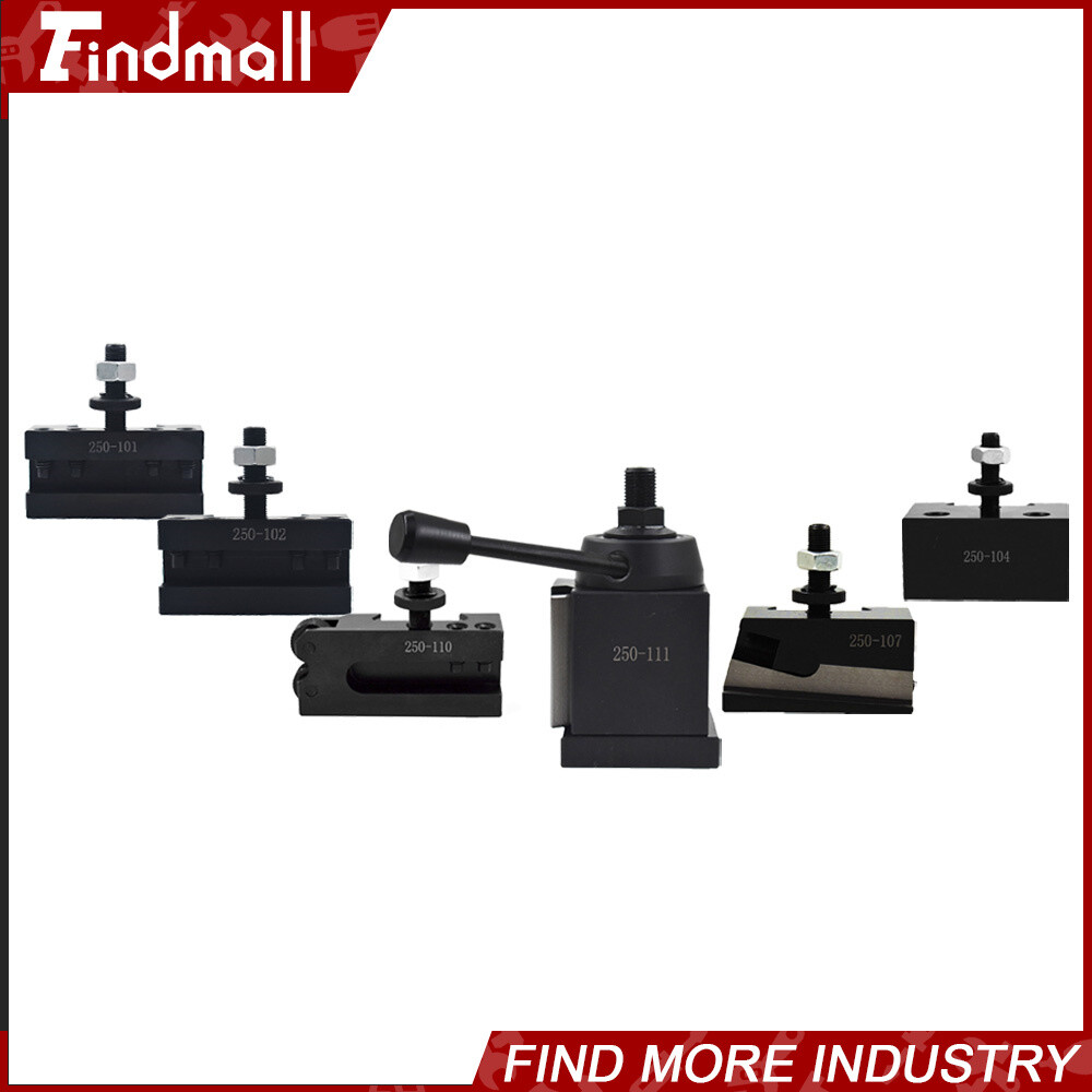 6Pcs Swing Dia 12" AXA Size 250-111 Wedge Type Quick Change Tool Post Set