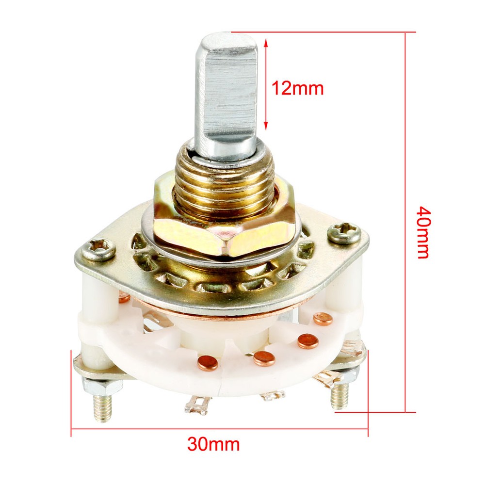 2P3T 2Pole 3Position Selectable 1 Deck Band Channel Rotary Switch Selector 8Pin